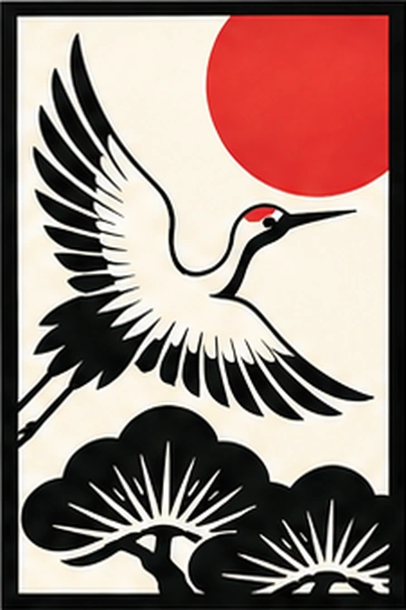 Hanafuda crane card