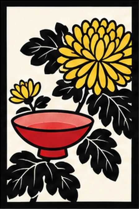 Hanafuda chrysanthemum card